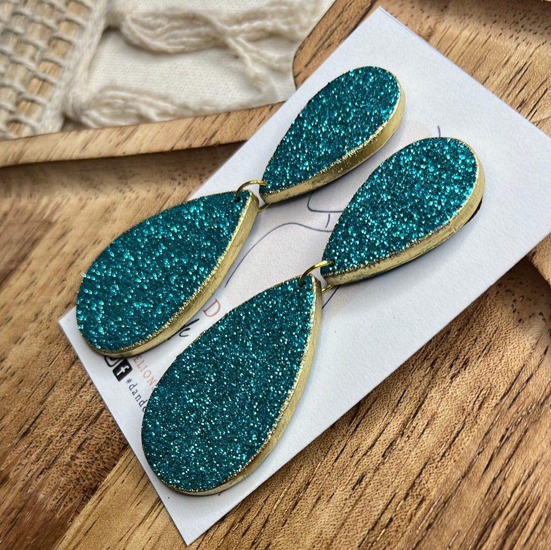 Fabulous Teal and Gold Glittery