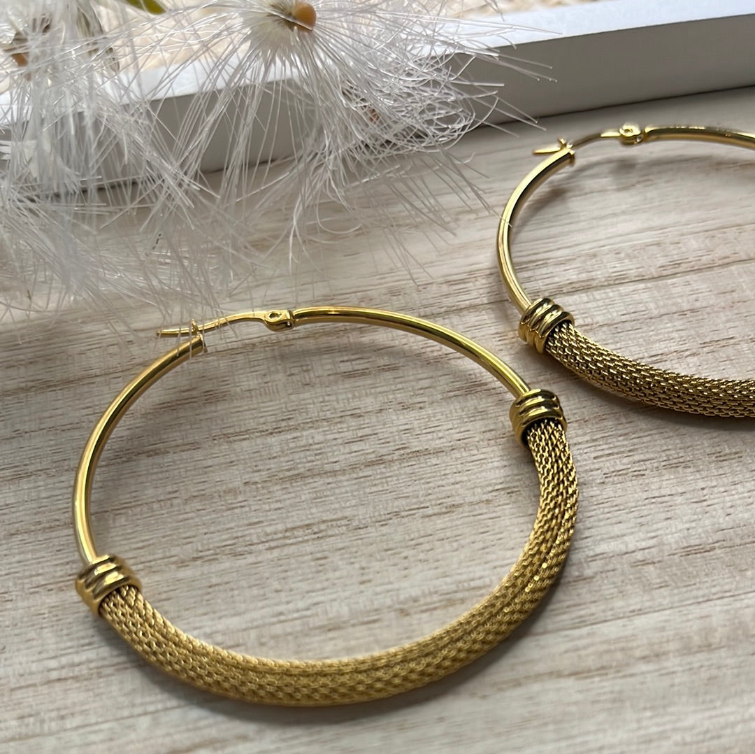 Large Stainless Steel Gold Plated Hoops